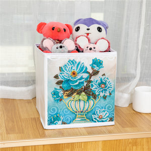 Blue Roses In Vase - Special Diamond Art Storage Box