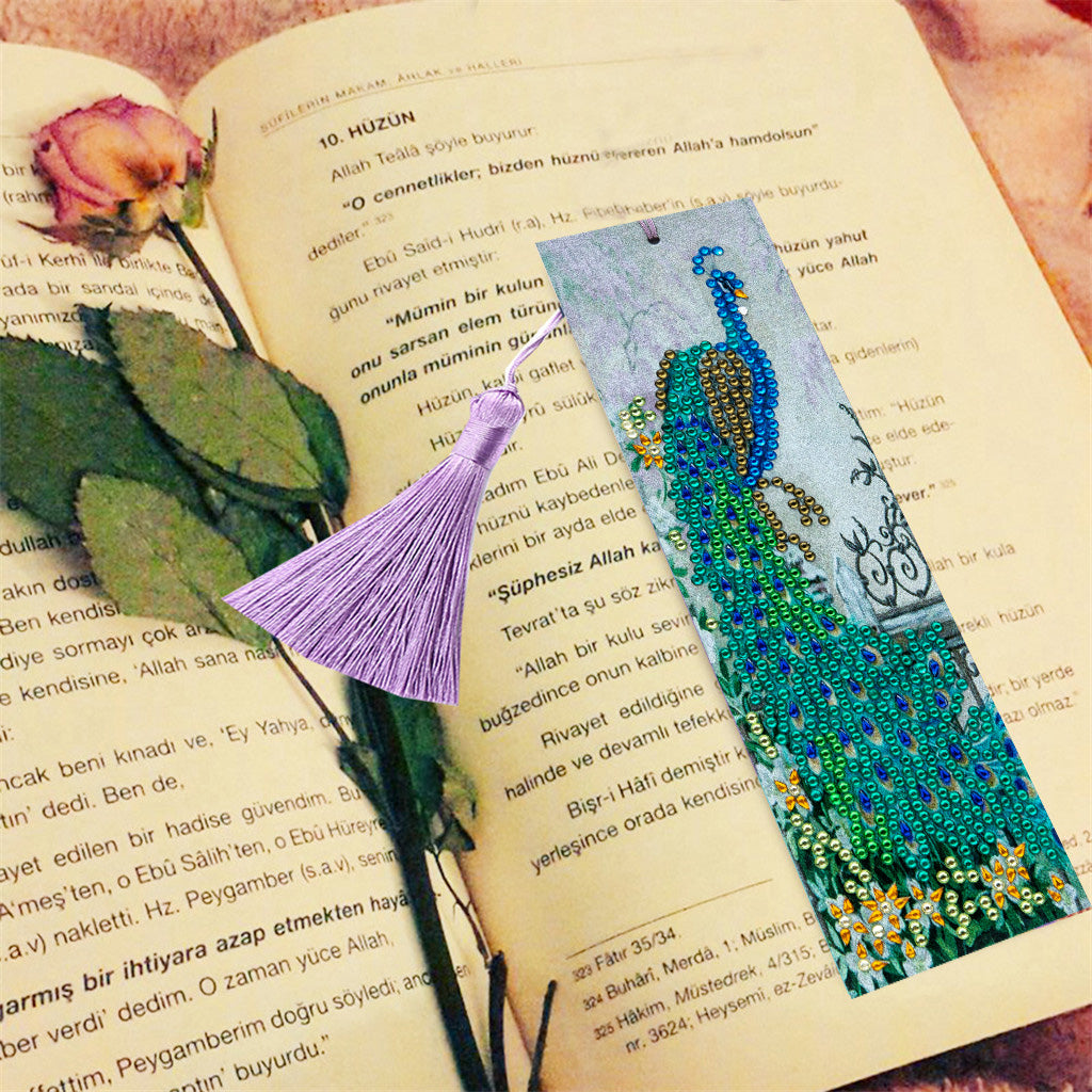 Diamond Painting Peacock Bookmark Kit 