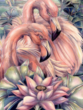 Load image into Gallery viewer, Flamingo and  Flower - DIY 5D Painting