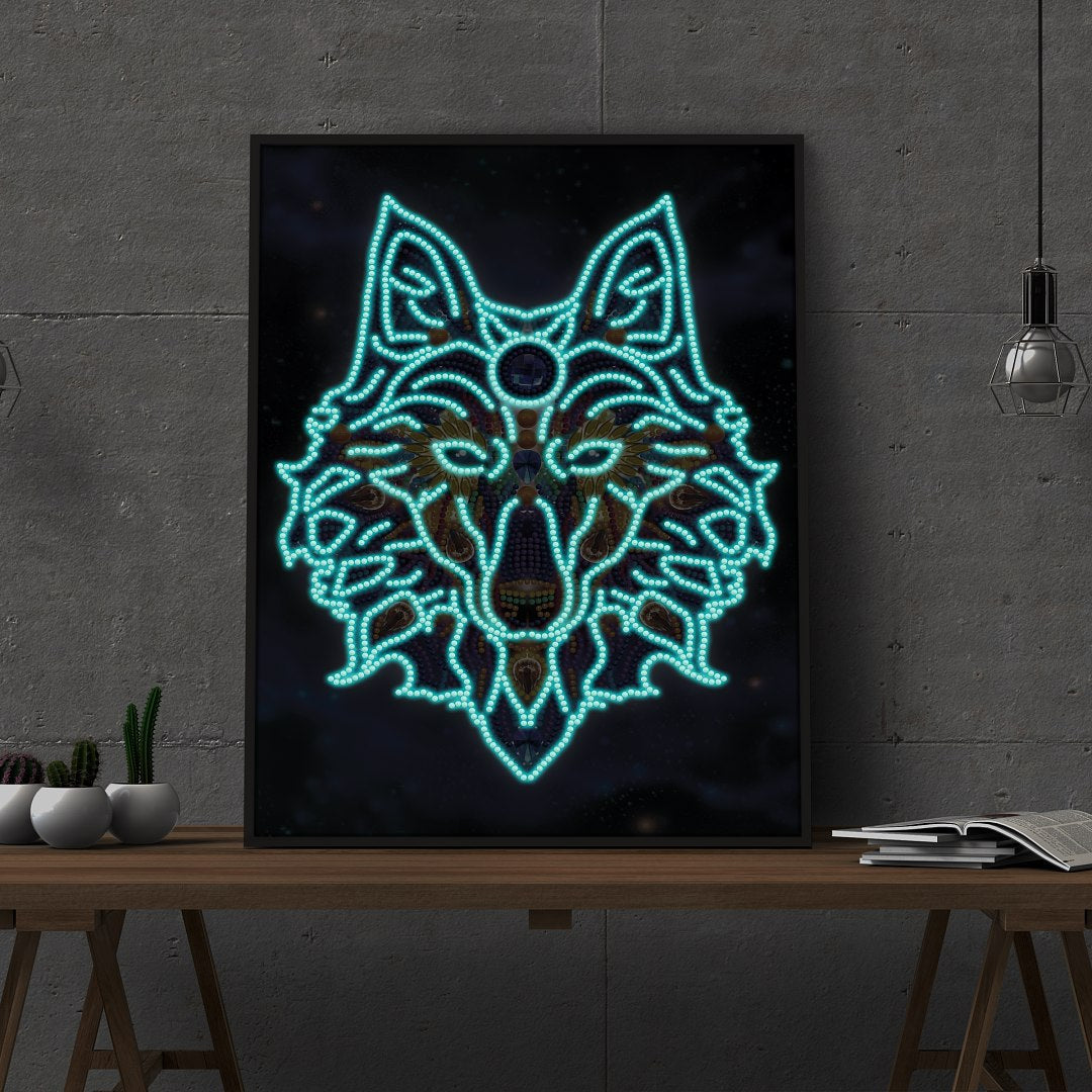 Colorful Night Glow Wolf Diamond Painting – Paint by Diamonds