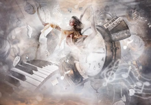 Load image into Gallery viewer, Lady Clock Piano -5D Paints by Diamonds