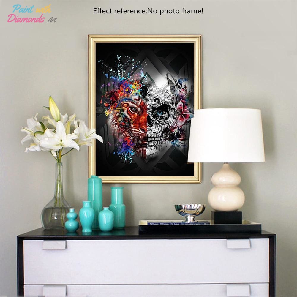 Skull & Tiger Diamond Art Kit – Paint by Diamonds