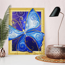 Load image into Gallery viewer, Blue Shiny Butterfly Art - Special Diamond Painting