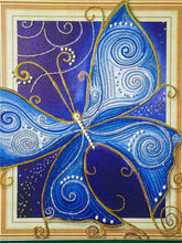 Load image into Gallery viewer, Blue Shiny Butterfly Art - Special Diamond Painting