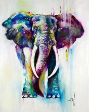 Load image into Gallery viewer, Colorful Mother Elephant with Baby DIY Painting