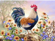 Load image into Gallery viewer, Colorful Cock & Beautiful Flowers Diamond Painting