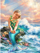 Load image into Gallery viewer, mermaid painting DIY diamond painting