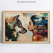 Load image into Gallery viewer, Incredible Wolf with Beautiful Girl