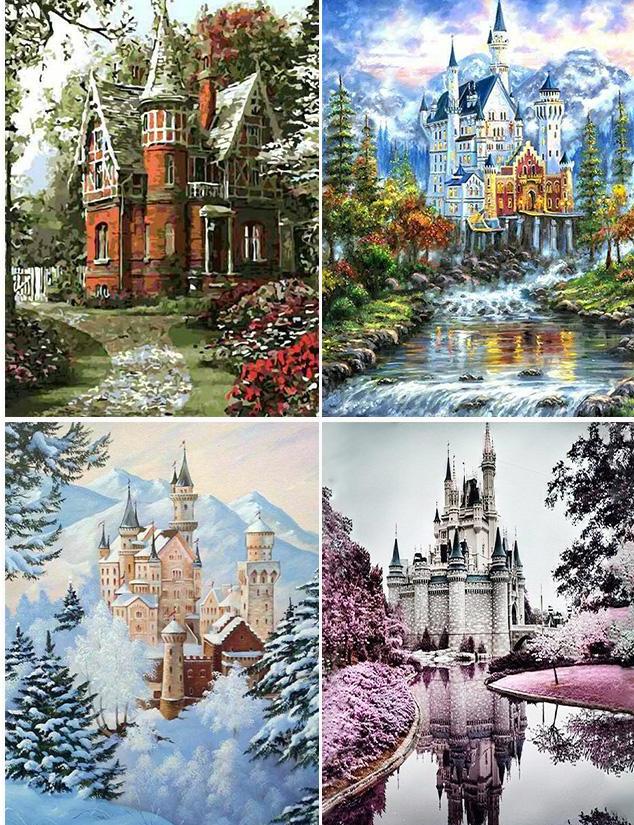 Thomas kinkade Beuty And The Beast Disney - Diamond Paintings 