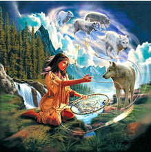 Load image into Gallery viewer, dream catcher wolf painting