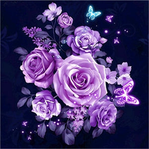 purple rose diamond art