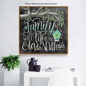Family Life Love Beautiful Text Painting for your Wall