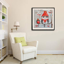 Load image into Gallery viewer, Cartoon Cat & Bird Painting with Diamonds