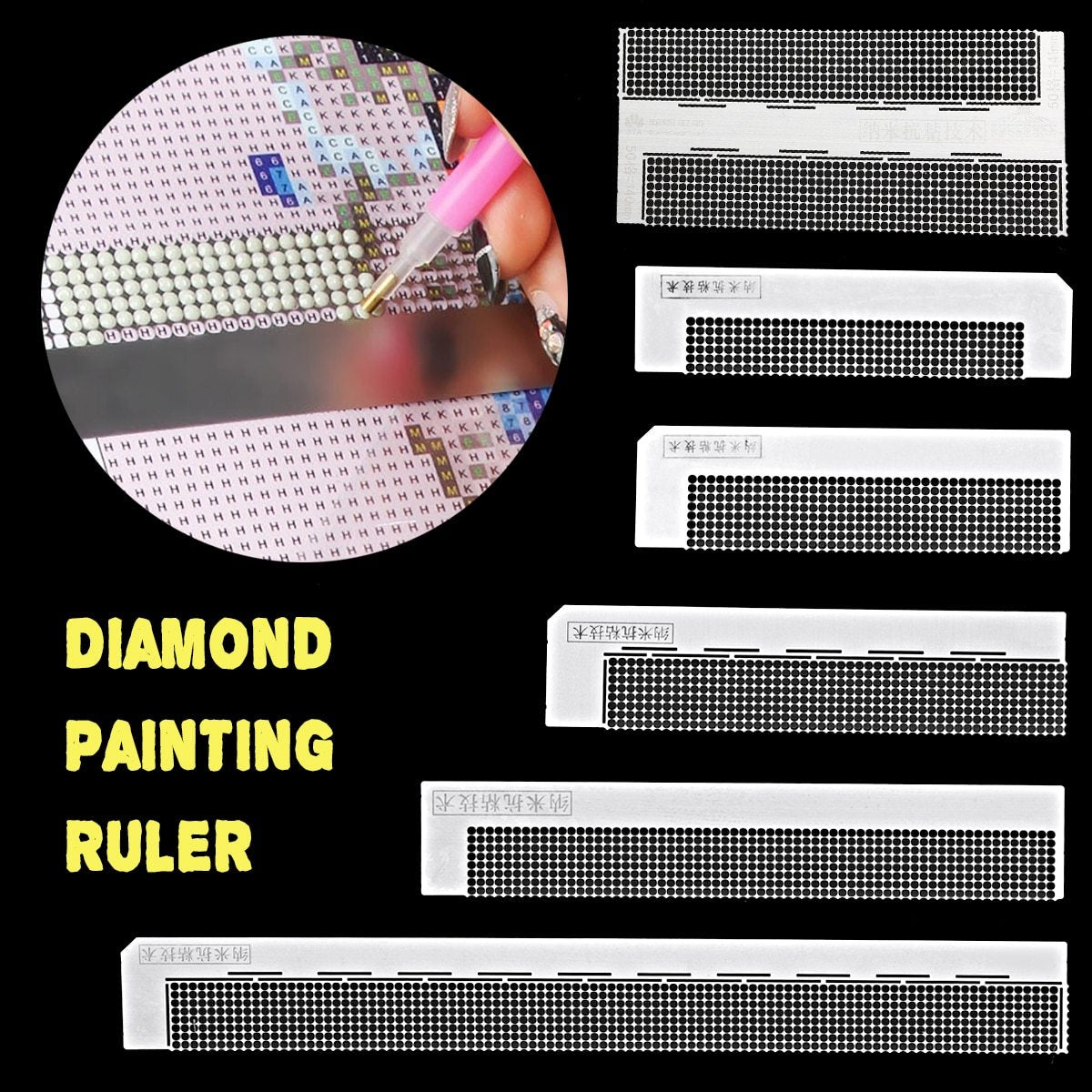 Diamond Painting Ruler, Diamond Mesh Ruler with 1020 Blank Grids , Diamond  Painting Drill Ruler, Diamond Painting Tool for for DIY Diamond Painting