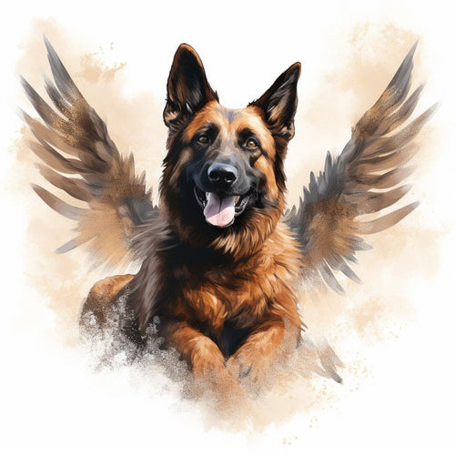 A Dog With Wings Painting by Diamond
