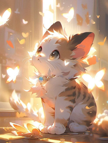 Anime Cat Painting By Diamond