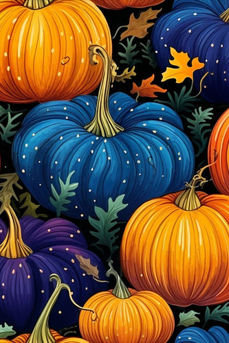 Halloween Pumpkin Diamond Art