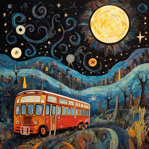 Colorful Starry Night Painting by Diamond