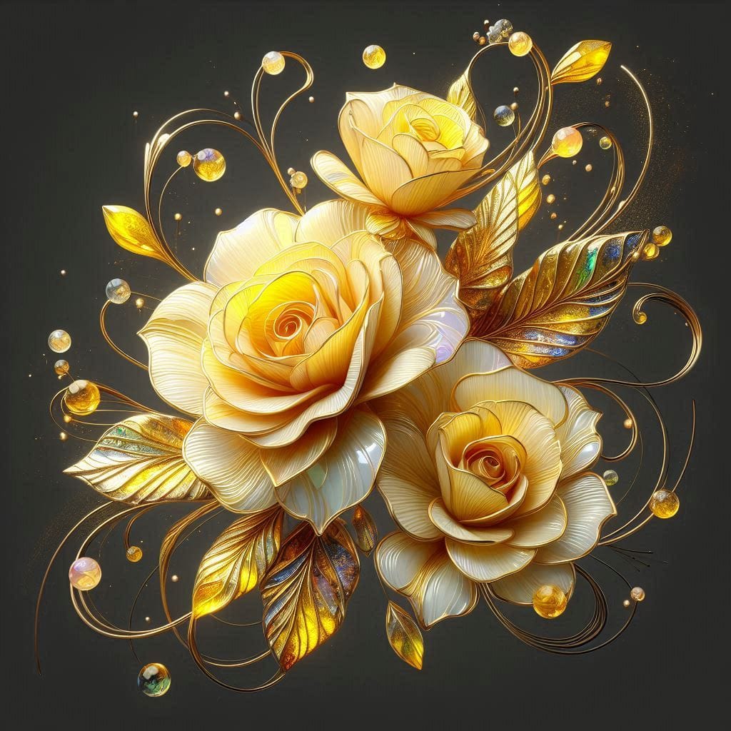 Elegance of Yellow Roses 