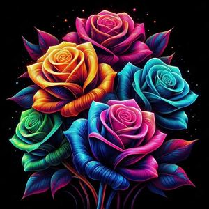 Neon Colored Roses Flowers