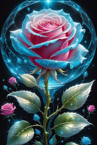 Pink and Blue Roses in Harmony 