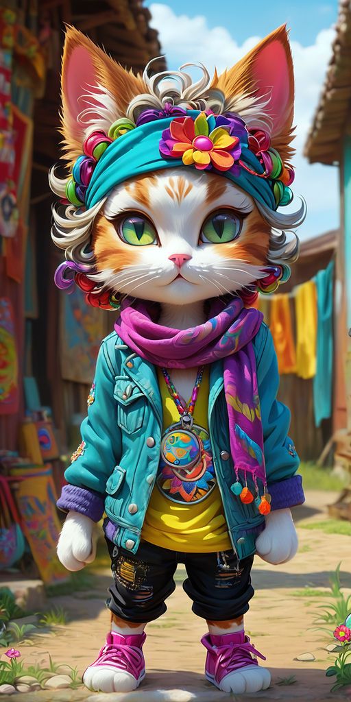 Stylishly Dressed Cat 