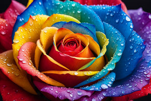 Vivid Close-Up of a Colorful Rose 