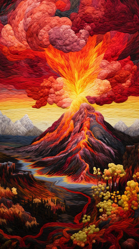 Volcano Exploding - Painting by Diamonds