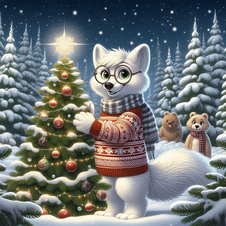 Whimsical White Fox 