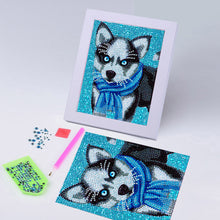 Load image into Gallery viewer, Husky Wearing Scarf Special Diamond Kit