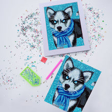 Load image into Gallery viewer, Husky Wearing Scarf Special Diamond Kit