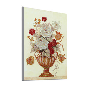 Multi Colour Roses Vase Special Diamond Painting