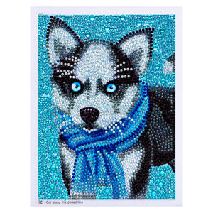 Husky Wearing Scarf Special Diamond Kit