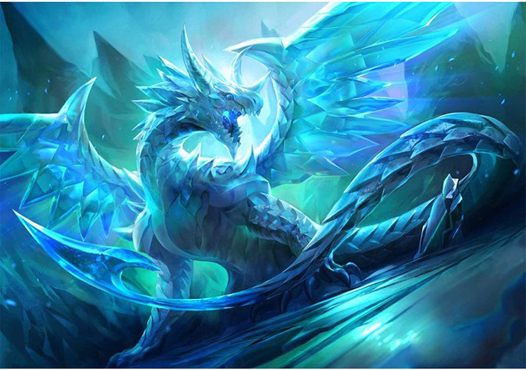 Frost Dragon Painting with Diamonds