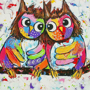 Beautiful  Owls Couples - Diamond Painting