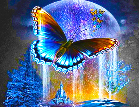 Butterfly Moon Castle - Paint with Diamonds