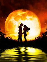 Load image into Gallery viewer, Couples in Front of Sun- Diamond Painting