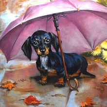 Load image into Gallery viewer, Dog inside Umbrella - Paint With Diamonds