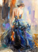 Load image into Gallery viewer, Elegant Girl - Paints by Diamonds Art Kit