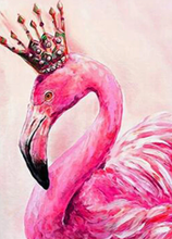Load image into Gallery viewer, Flamingo Wearing Crown - 5D Diamond Kit