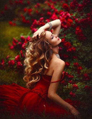 Lady in Garden Diamond Painting