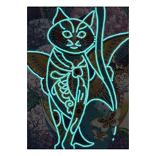 Load image into Gallery viewer, Night Glowing Egyptian Cat Diamond Portrait