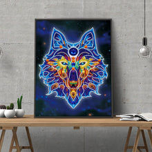 Load image into Gallery viewer, Colorful Night Glow Wolf Diamond Painting