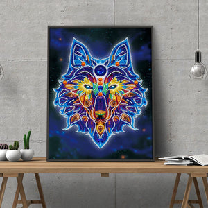 Colorful Night Glow Wolf Diamond Painting