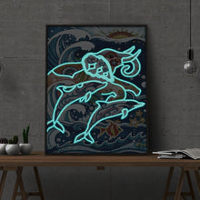 Load image into Gallery viewer, Aquatic Friendship Night Glow Diamond Painting