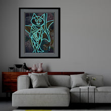 Load image into Gallery viewer, Night Glowing Egyptian Cat Diamond Portrait