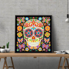 Load image into Gallery viewer, Happy Skull Night Glowing Diamond Artwork