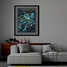 Load image into Gallery viewer, Aquatic Friendship Night Glow Diamond Painting