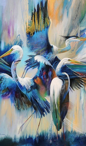 Heron Bird Diamond Painting Animal - Art Kit