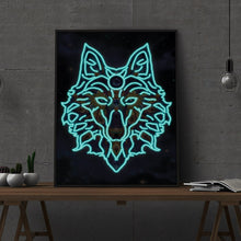 Load image into Gallery viewer, Colorful Night Glow Wolf Diamond Painting